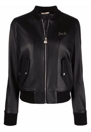 Philipp Plein leather bomber jacket - Nero