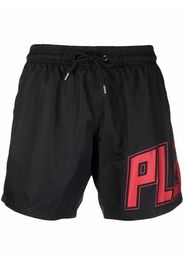 Philipp Plein logo-print swim shorts - Nero