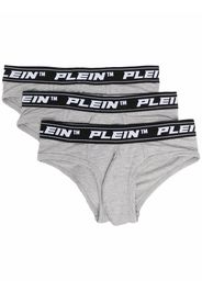 Philipp Plein Slip con ricamo - Grigio