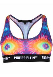 Philipp Plein Reggiseno con fantasia tie-dye - Blu