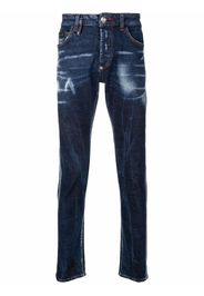 Philipp Plein Jeans slim a vita media - Blu