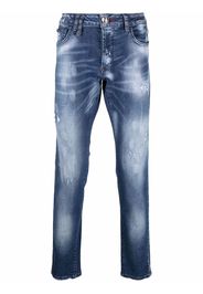 Philipp Plein Super Straight distressed denim jeans - Blu