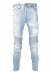 Philipp Plein Jeans skinny con inserti - Blu