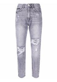 Philipp Plein Jeans crop con effetto vissuto - Grigio