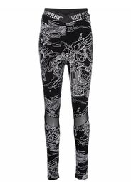 Philipp Plein Leggings a vita alta - Nero