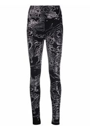 Philipp Plein Leggings con stampa - Nero