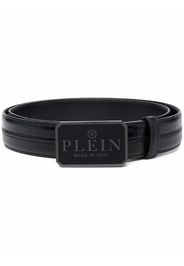 Philipp Plein Cintura in pelle con placca logo - Nero