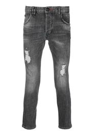 Philipp Plein distressed straight-leg denim trousers - Grigio