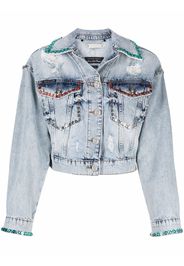 Philipp Plein Giacca denim con effetto vissuto - Blu