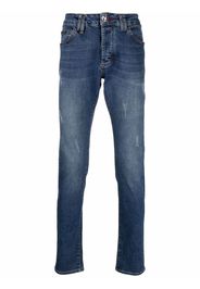 Philipp Plein Jeans dritti con vita media - Blu