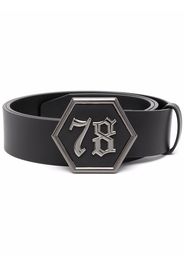 Philipp Plein gothic logo-buckle belt - Nero