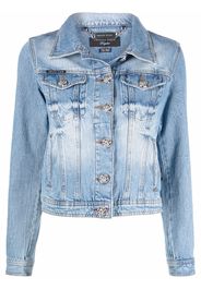 Philipp Plein logo-plaque denim jacket - Blu