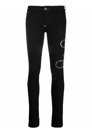 Philipp Plein logo-embellished high-waisted skinny jeans - Nero