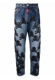 Philipp Plein Jeans affusolati con applicazione - Blu