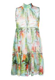 Philipp Plein Abito a fiori Georgette - Blu