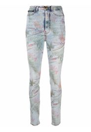 Philipp Plein Jeans skinny a fiori - Blu