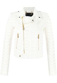 Philipp Plein Bomber in pelle Sangallo - Bianco