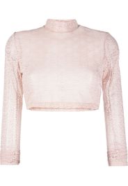 Philipp Plein Top crop con monogramma - Rosa