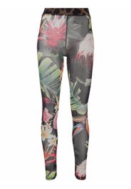 Philipp Plein floral-print leggings - Nero