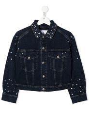 Philipp Plein Junior Giacca denim con decorazione - Blu