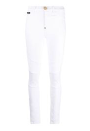 Philipp Plein Jeans skinny Biker a vita alta - Bianco