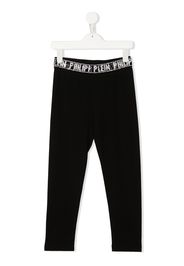 Philipp Plein Junior Leggings con logo - Nero