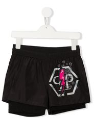 Philipp Plein Junior Costume da bagno con stampa - Nero