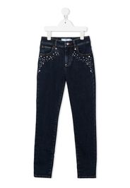 Philipp Plein Junior Jeans slim a vita media - Blu