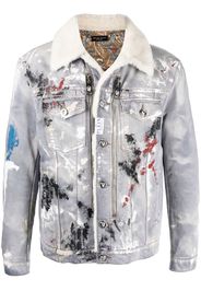 Philipp Plein Giacca denim con stampa - Blu