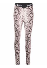 Philipp Plein Leggings con stampa - Marrone