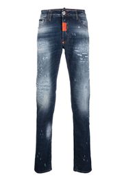 Philipp Plein distressed skinny-cut jeans - Blu