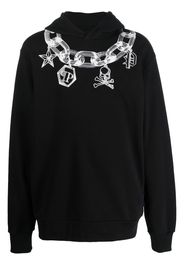 Philipp Plein chain print cotton hoodie - Nero