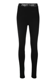Philipp Plein gem logo-waistband leggings - Nero