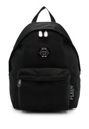 Philipp Plein logo-plaque zip-up backpack - Nero