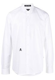 Philipp Plein embroidered skull cotton shirt - Bianco