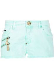 Philipp Plein biker-style denim shorts - Verde