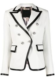 Philipp Plein two-tone leather blazer - Bianco