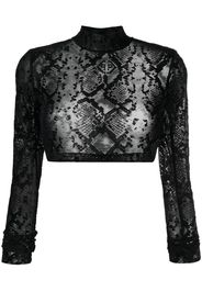 Philipp Plein geometric-print cropped top - Nero