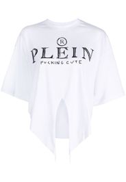 Philipp Plein embellished-logo cropped T-shirt - Bianco