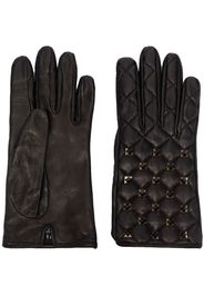 Philipp Plein stud-detail quilted leather gloves - Nero