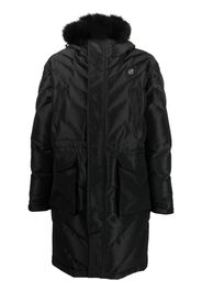 Philipp Plein Parka con bordo in pelliccia sintetica - Nero