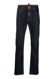 Philipp Plein Jeans dritti con logo - Blu