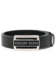 Philipp Plein logo-plaque leather belt - Nero