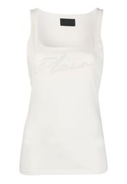 Philipp Plein logo-embroidered tank top - Bianco