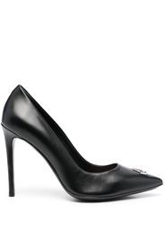 Philipp Plein logo-plaque 100mm heeled pumps - Nero