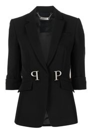 Philipp Plein logo-plaque single-breasted blazer - Nero