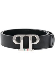 Philipp Plein logo-plaque leather belt - Nero