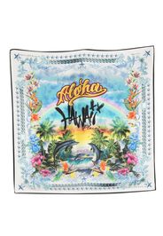 Philipp Plein Hawaii-print silk scarf - Bianco