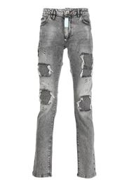 Philipp Plein Jeans slim con strappi - Grigio
