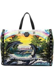 Philipp Plein Borsa tote con stampa grafica - Giallo